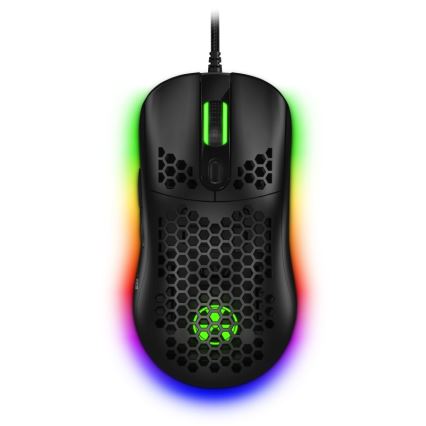 CONNECT IT CMO-5511-BK -Rato para jogos LED RGB com fios 200-12800 DPI preto