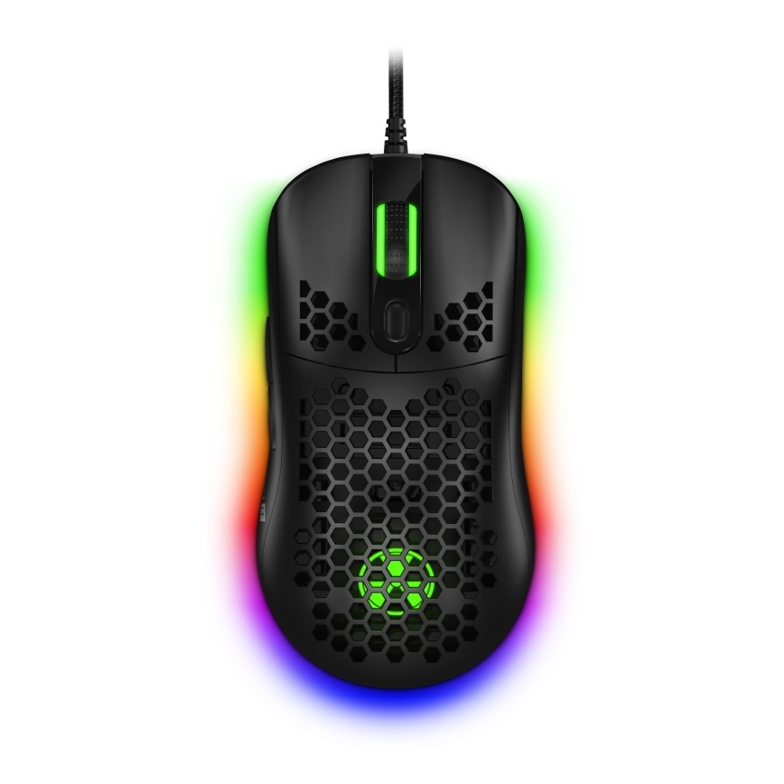 CONNECT IT CMO-5511-BK -Rato para jogos LED RGB com fios 200-12800 DPI preto