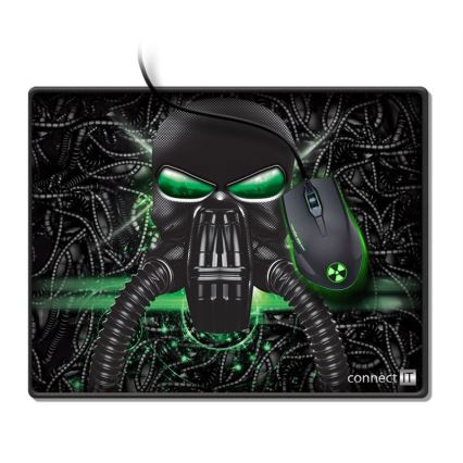 CONNECT IT CMP-1100-SM - Tapete para o rato 32x24,5 cm preto/verde