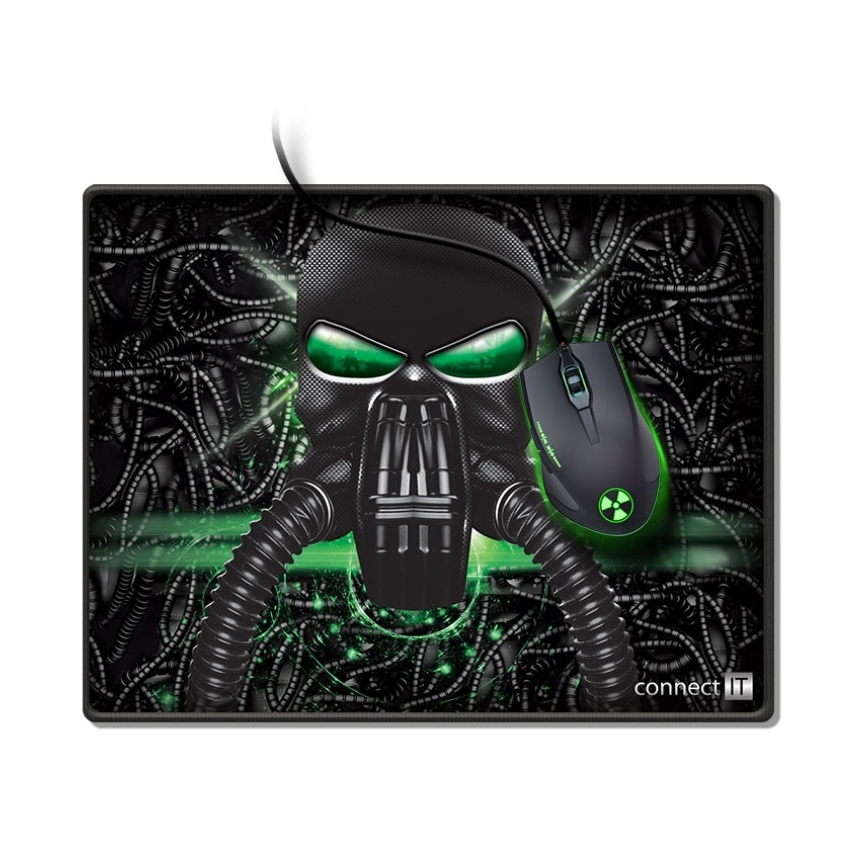 CONNECT IT CMP-1100-SM - Tapete para o rato 32x24,5 cm preto/verde
