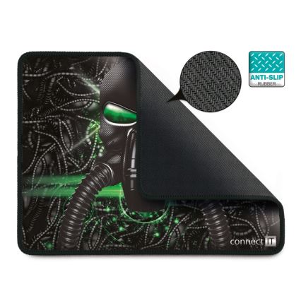 CONNECT IT CMP-1100-SM - Tapete para o rato 32x24,5 cm preto/verde