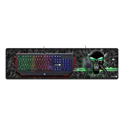 CONNECT IT CMP-1110-LG - Tapete para teclado e rato 88,6x24,5 cm preto/verde