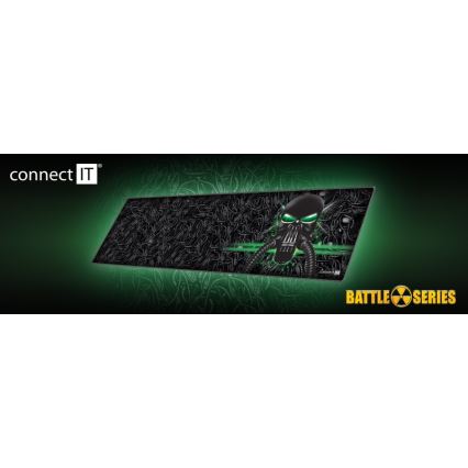CONNECT IT CMP-1110-LG - Tapete para teclado e rato 88,6x24,5 cm preto/verde
