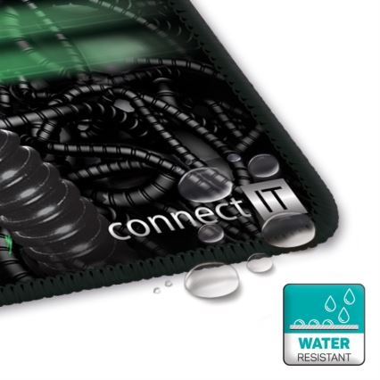 CONNECT IT CMP-1110-LG - Tapete para teclado e rato 88,6x24,5 cm preto/verde