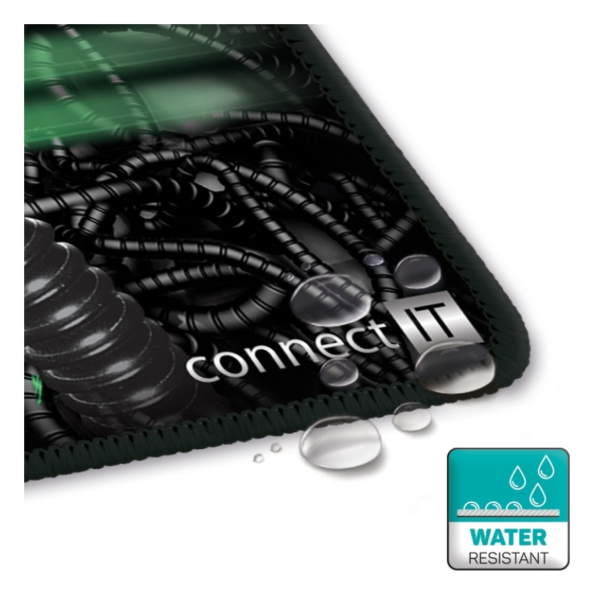 CONNECT IT CMP-1110-LG - Tapete para teclado e rato 88,6x24,5 cm preto/verde