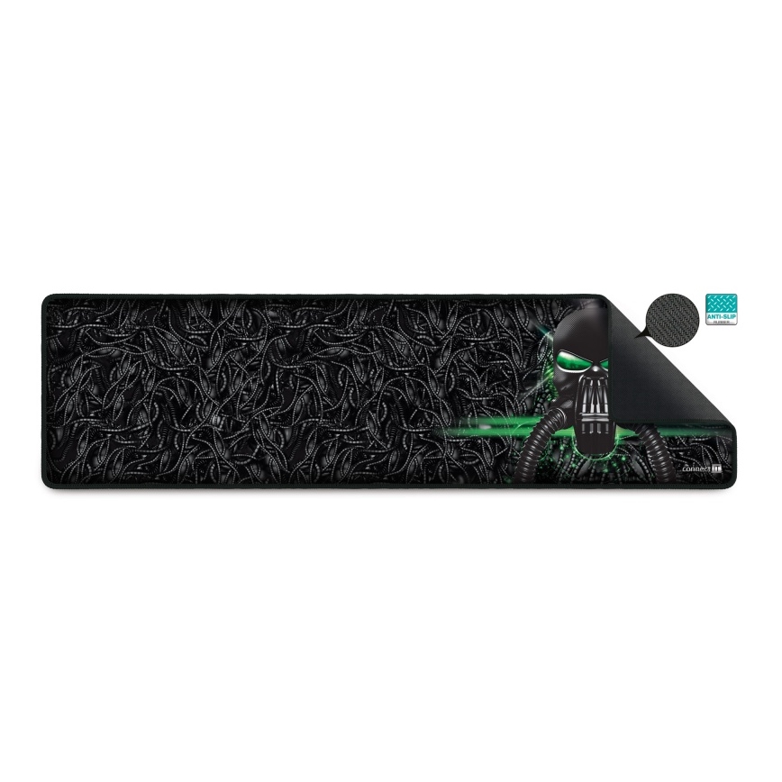 CONNECT IT CMP-1110-LG - Tapete para teclado e rato 88,6x24,5 cm preto/verde