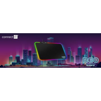 CONNECT IT CMP-3100-SM - Tapete de rato gaming LED RGB32x24,5 cm preto