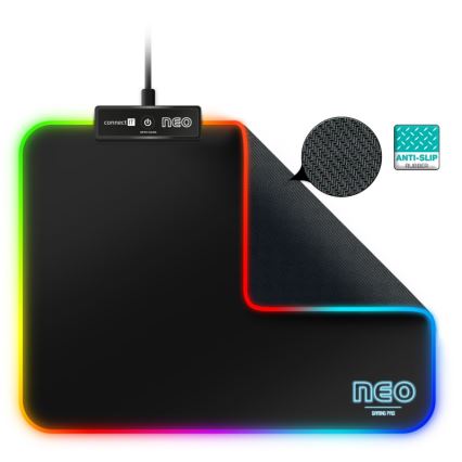 CONNECT IT CMP-3100-SM - Tapete de rato gaming LED RGB32x24,5 cm preto