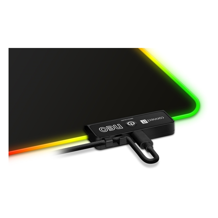 CONNECT IT CMP-3100-SM - Tapete de rato gaming LED RGB32x24,5 cm preto