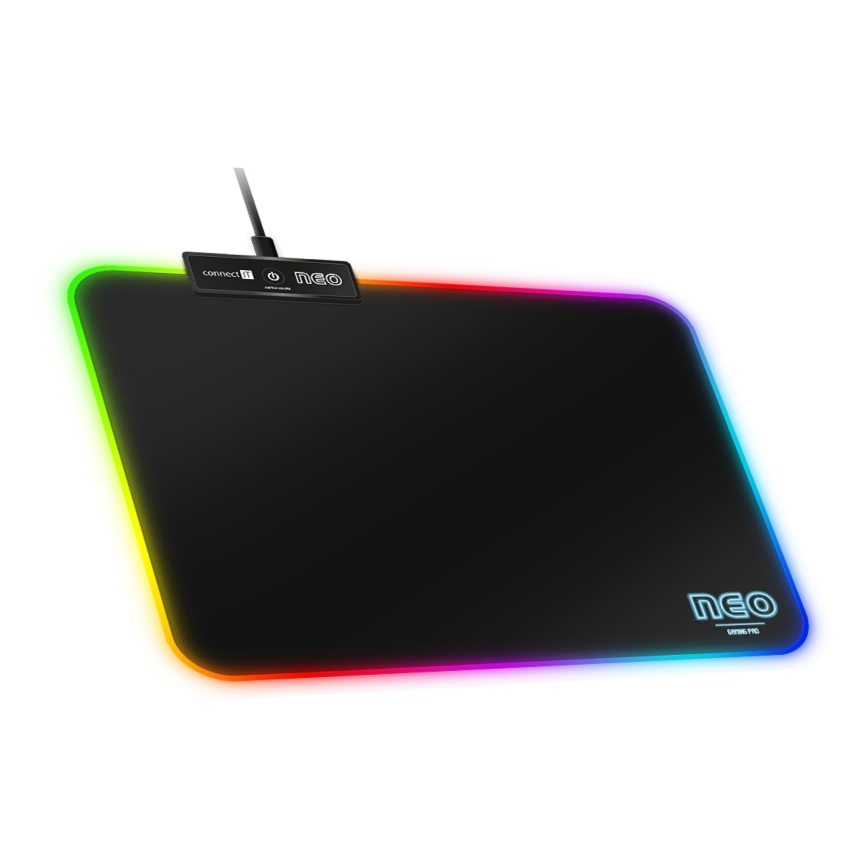 CONNECT IT CMP-3100-SM - Tapete de rato gaming LED RGB32x24,5 cm preto