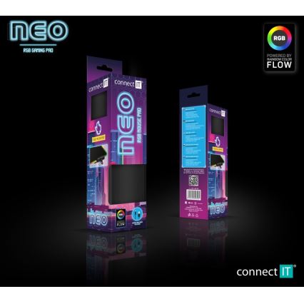 CONNECT IT CMP-3100-SM - Tapete de rato gaming LED RGB32x24,5 cm preto