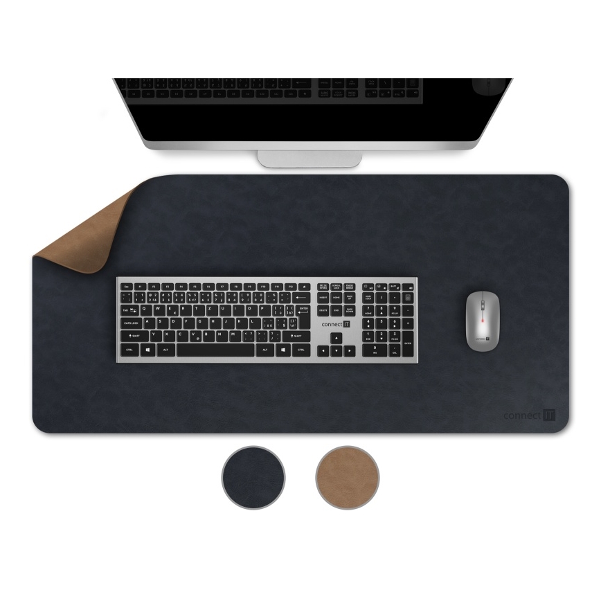 CONNECT IT CMP-4040-LG - Tapete reversível para teclado e rato 90x40 cm azul/castanho