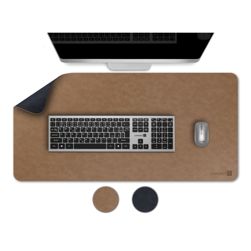 CONNECT IT CMP-4040-LG - Tapete reversível para teclado e rato 90x40 cm azul/castanho