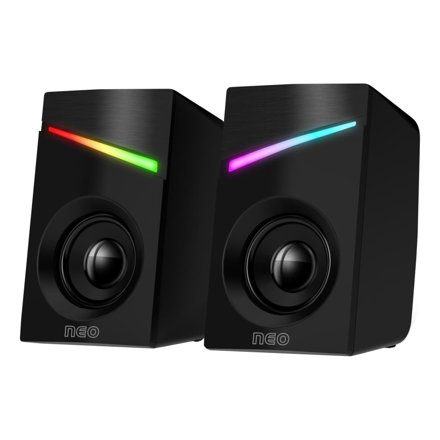CONNECT IT CSP-1100-BK - CONJUNTO 2x Colunas LED RGB Gaming 6W/5V preto