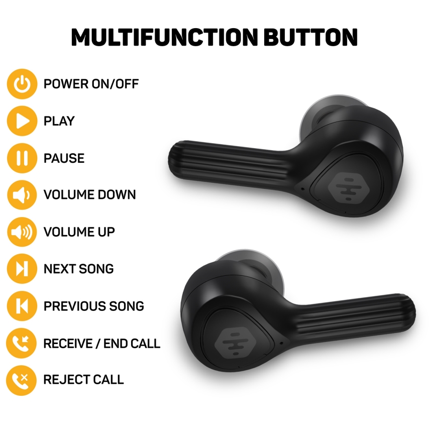 CONNECT IT HEP-5300-BK - Sem fios earphones com um microfone 300 mAh preto