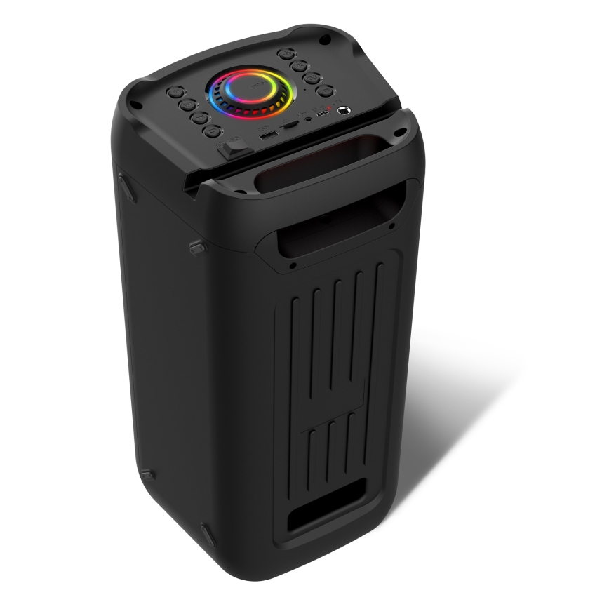 CONNECT IT HSP-3050-BK - Coluna LED sem fios com microfone 60W/5V 4500 mAh preto + comando