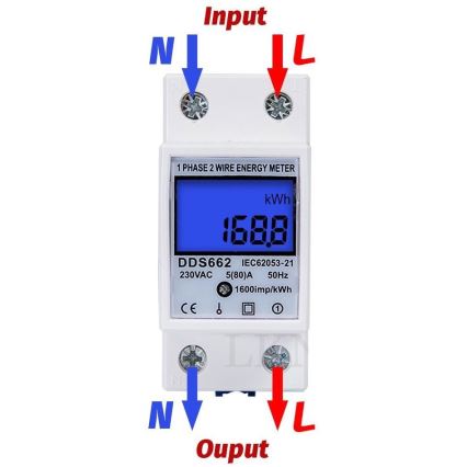Contador de eletricidade digital monofásico para carril DIN DDS528L