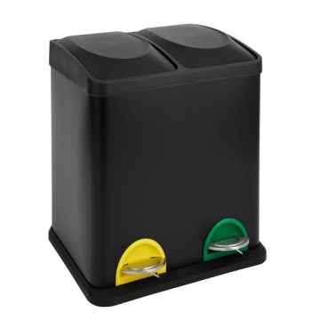 Contentor de lixo para resíduos recicláveis 30 l preto