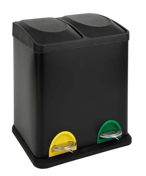 Contentor de lixo para resíduos recicláveis 30 l preto
