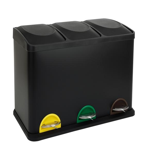 Contentor de lixo para resíduos recicláveis 45 l preto