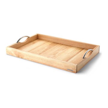 Continenta C3011 - Tabuleiro com pegas metálicas 53x36 cm figueira