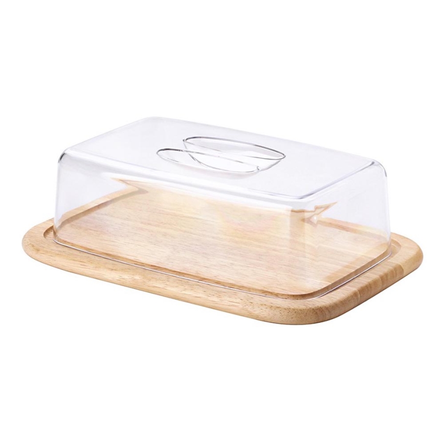 Continenta C3073 - Tábua de corte de cozinha com tampa 30x20 cm borracha de figueira