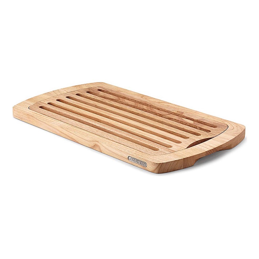 Continenta C3078 - Tábua de cortar pão de cozinha 45x26 cm borracha de figueira