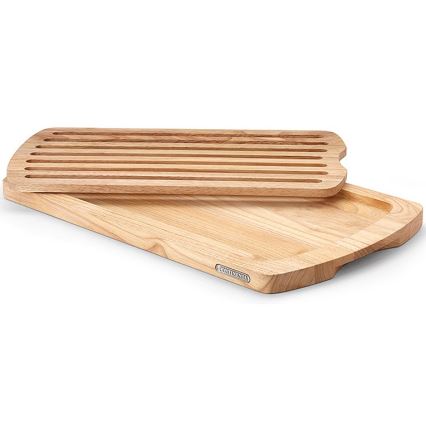 Continenta C3078 - Tábua de cortar pão de cozinha 45x26 cm borracha de figueira