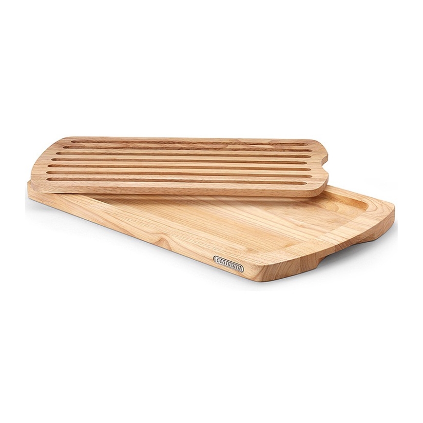 Continenta C3078 - Tábua de cortar pão de cozinha 45x26 cm borracha de figueira