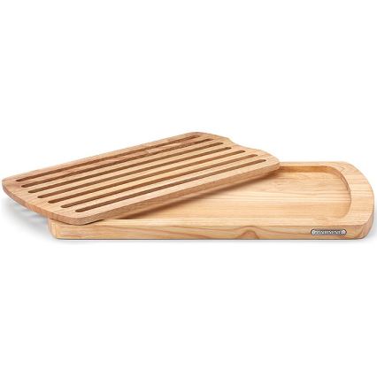 Continenta C3078 - Tábua de cortar pão de cozinha 45x26 cm borracha de figueira