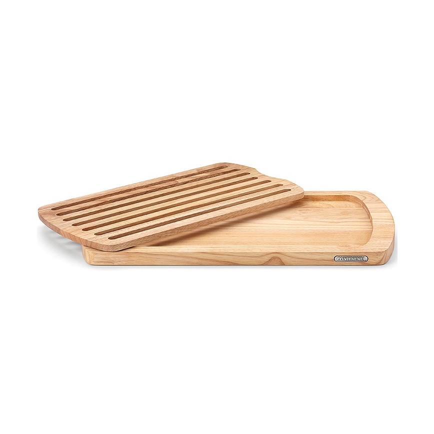 Continenta C3078 - Tábua de cortar pão de cozinha 45x26 cm borracha de figueira