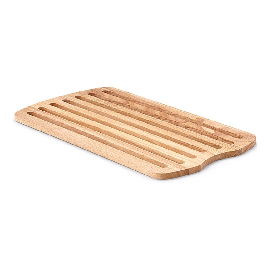 Continenta C3078 - Tábua de cortar pão de cozinha 45x26 cm borracha de figueira