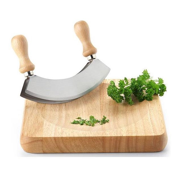 Continenta C3126 - Tábua de cortar de cozinha para faca curva 22,5x22,5 cm borracha de figueira