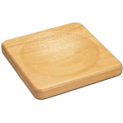 Continenta C3126 - Tábua de cortar de cozinha para faca curva 22,5x22,5 cm borracha de figueira