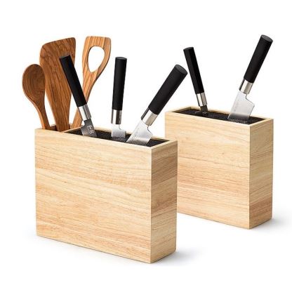 Continenta C3314 - Suporte para facas com inserção flexível 22x9x21,5 cm borracha de figueira