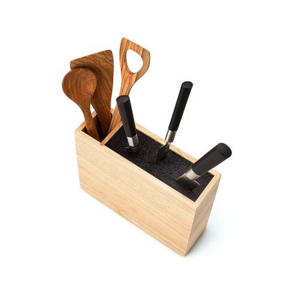 Continenta C3315 - Suporte para facas com inserção flexível e compartimento 27,5x9x21,5 cm