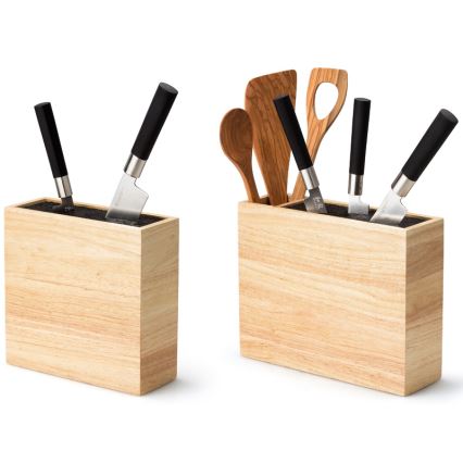 Continenta C3315 - Suporte para facas com inserção flexível e compartimento 27,5x9x21,5 cm