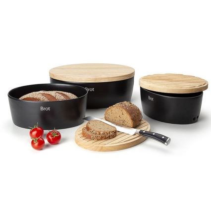 Continenta C3730 - Caixa de pão 13,5x30 cm preto/ bege