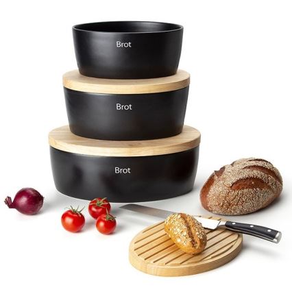 Continenta C3730 - Caixa de pão 13,5x30 cm preto/ bege