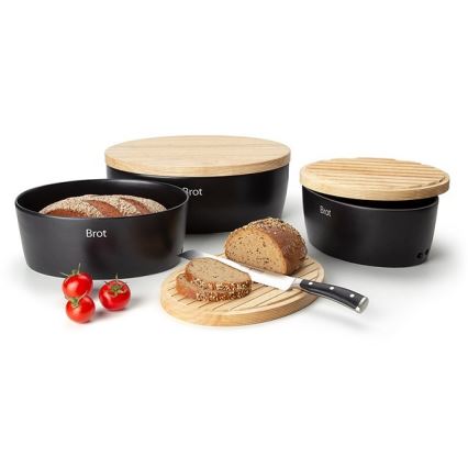 Continenta C3731 - Caixa de pão com tampa 27x20x13,5 cm borracha de figueira