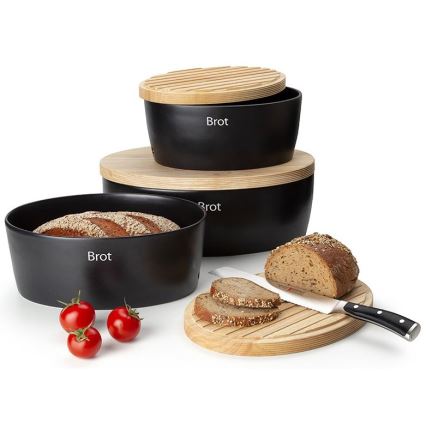 Continenta C3732 - Caixa de pão 13,5x36 cm preto/ bege