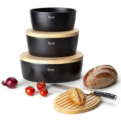 Continenta C3732 - Caixa de pão 13,5x36 cm preto/ bege