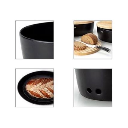 Continenta C3732 - Caixa de pão 13,5x36 cm preto/ bege