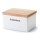 Continenta C3950 - Caixa para alimentos em cerâmica com tampa 17,5x13,5x11 cm borracha de figueira