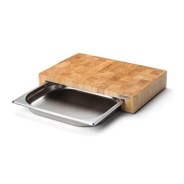 Continenta C4026 - Tábua de cortar de cozinha com taça 39x27 cm de borracha de figueira
