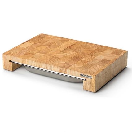 Continenta C4027 - Tábua de cortar de cozinha com tigela 48x32,5 cm de borracha de figueira