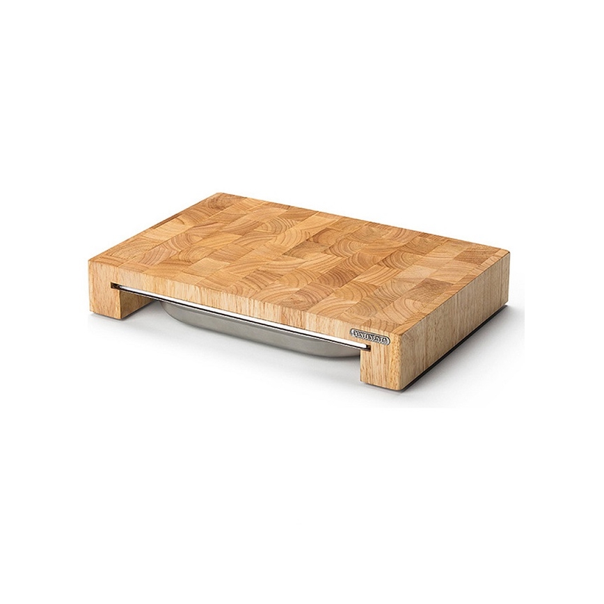 Continenta C4027 - Tábua de cortar de cozinha com tigela 48x32,5 cm de borracha de figueira