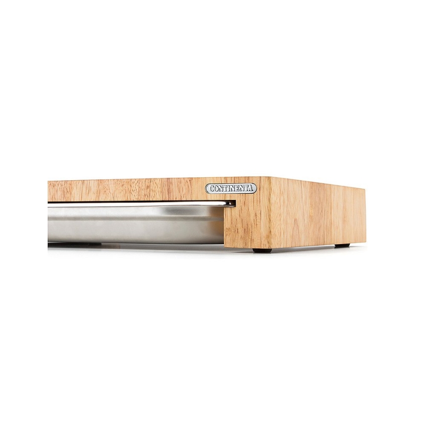 Continenta C4027 - Tábua de cortar de cozinha com tigela 48x32,5 cm de borracha de figueira