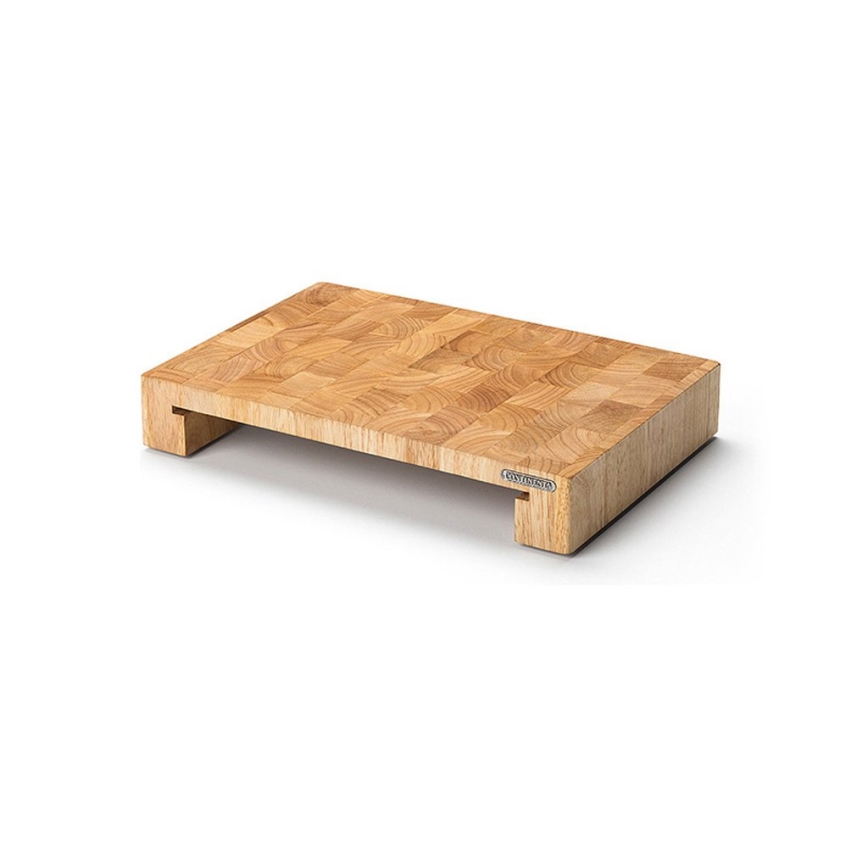 Continenta C4027 - Tábua de cortar de cozinha com tigela 48x32,5 cm de borracha de figueira