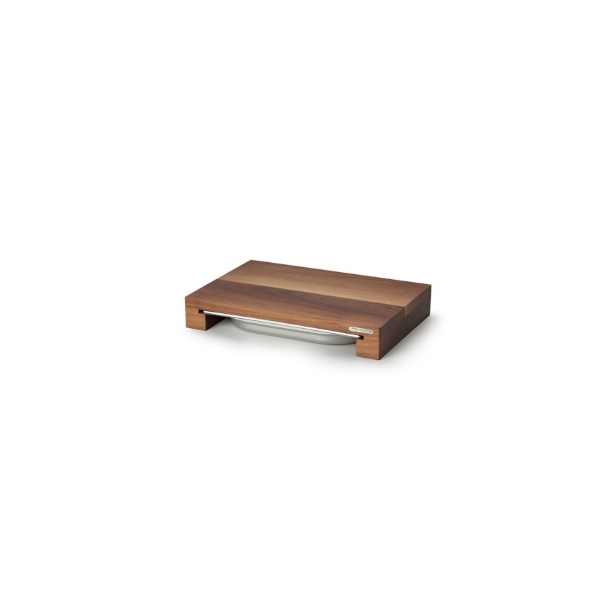Continenta C4210 - Tábua de cortar de cozinha com tigela 39x27 cm de nogueira